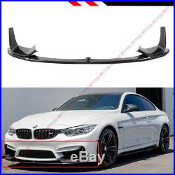 For 2015-19 BMW F80 M3 F82 M4 Carbon Fiber Front Bumper Lip + 2 Pc Splitters Set