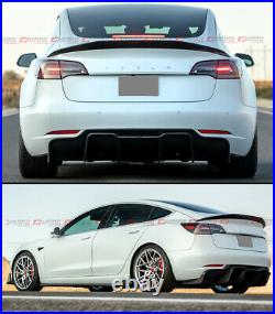 For 2017-2021 Tesla Model 3 V Style Sport Carbon Fiber Trunk Lid Spoiler Wing