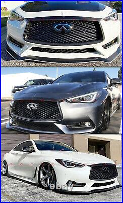 For 2017-2022 Infiniti Q60 Carbon Fiber Front Grill Outline Trim Cover Overlay