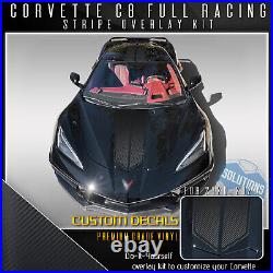 For 2020-2021 C8 Corvette Racing Stripes Overlay Graphic Decal 3D Carbon Fiber