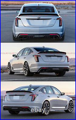 For 2020-2022 Cadillac Ct5 V Style Highkick Duckbill Carbon Fiber Trunk Spoiler