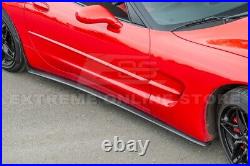 For 97-04 Corvette C5 ZR1 Style Carbon Fiber Side Skirts Rocker Panel Pair