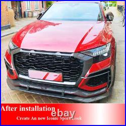 For Audi RSQ8 RS Q8 2020UP REAL CARBON Front Bumper Fins Splitter Air Vent Cover