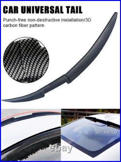 For Audi Rear Trunk Spoiler Lip Roof Tail Wing 3D Carbon Fiber 54