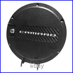 For Chevy Camaro 10-15 Gas Cap Locking Black Gas Cap w Carbon Fiber Insert &