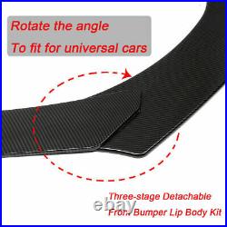 For Honda Civic Sedan Carbon Fiber Front Bumper Lip Spoiler Splitter +Strut Rods