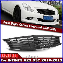 For Infiniti G37 G25 2010-2013 Q40 Sedan Front Bumper Grille Carbon Fiber Look
