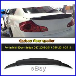 For Infiniti Sedan G37 Carbon Fiber Rear Trunk Spoiler Wing Lip Refit 2009-2013