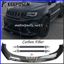 For Jeep Grand Cherokee SRT8 CARBON Front Bumper Lip Spoiler Splitter Body Kit