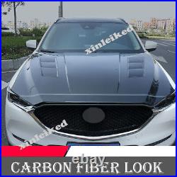 For Mazda CX-5 CX5 17-19 Carbon Fiber Look Front Engine Hood Cover Sticker Trim