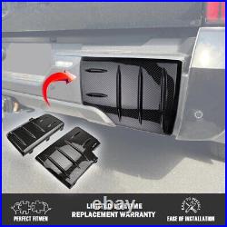 For Toyota Tundra 2022-23 Carbon Fiber Black Rear Bumper Left & Right Caps Cover