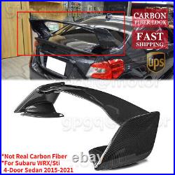 For WRX STI Sedan 15-2021 Carbon Fiber JDM OE Style ABS Rear Trunk Wing Spoiler