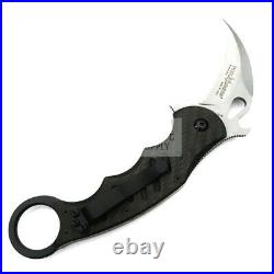 Fox Karambit Folding Knife 3 Stonewash N690 Steel Blade G10/Carbon Fiber Handle