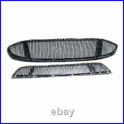 Front Bumper Upper + Lower Carbon Fiber Grille For Ford Mondeo Fusion 2013-2016