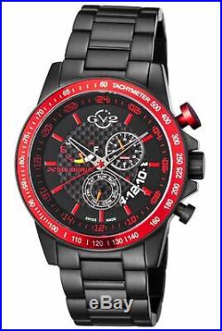 GV2 by Gevril Men's 9906 Scuderia Black IP Stainless Steel Wristwatch