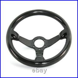 Genuine Carbon Fiber Racing Steering Wheel 350mm Diameter 6 Holes Bolts Black