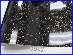 Gloss Forged Carbon Fiber Black GOLD Vinyl Car Wrap Film Sticker Decal Sheet