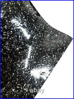 Gloss Forged Carbon Fiber Black Silver Vinyl Car Wrap Film Sticker Decal Sheet