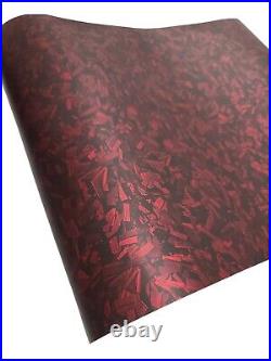 Gloss Matte Infused Forged Carbon Fiber Black Red Vinyl Car Wrap Sticker Decal