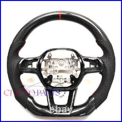 Gross Black Carbon Fiber Steering Wheel For Honda CIVIC Red Accent