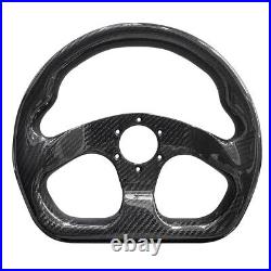 Hiwowsport Carbon Fiber Racing Steering Wheel Flat Bottom 320mm Diameter 6 Bolt