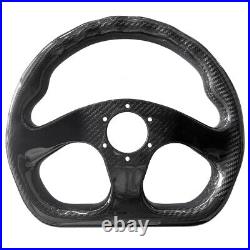 Hiwowsport Carbon Fiber Racing Steering Wheel Flat Bottom 320mm Diameter 6 Bolt