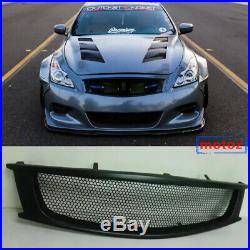 Honeybomb Front Mesh Grill Grille for 2008-2013 Infiniti G37 Coupe Black