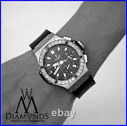 Hublot 301. SM. 1770. GR Big Bang 44mm Black Carbon Dial Diamond Watch on Rubber