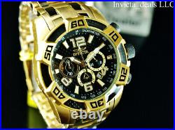 Invicta Men 50mm Pro Diver SCUBA Chrono Black Carbon Fiber 18K Gold Plated Watch
