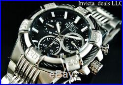 Invicta Men's 50mm BOLT SWISS Ronda Z60 Chrono Black Dial Silver Tone SS Watch