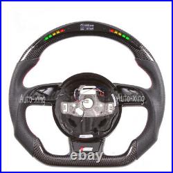 Led Carbon Fiber Flat Steering Wheel for Audi S1 S3 S4 S5 RS3 RS4 RS5 RS6 RS7 TT