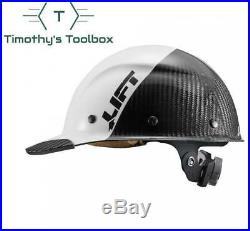 Lift Safety Dax 50/50 Carbon Fiber Cap Hard Hat White-Black