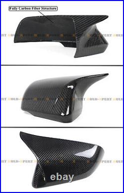 M HORN WING CARBON FIBER SIDE MIRROR CAP COVERS FOR 15-2022 MUSTANG With LED LIGHT