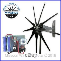 Missouri Freedom 12 Volt 1600 Watt 7 Blade Wind Turbine Generator Kit Black