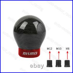 NISMO Racing Real Carbon Fiber BLACK/RED Ball MANUAL Gear Shift Shifter Knob