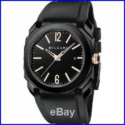 New Bulgari Octo SS & Carbon Fiber Automatic 41mm Black Watch BGO41BBSVD