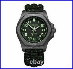 New Victorinox INOX Carbon Black Dial Paracord Style Men's Watch 241859