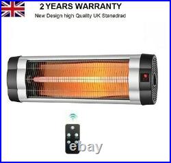Outdoor Electric Infrared Patio Heater Carbon Fiber 1.5kW Wall mounted + Remote