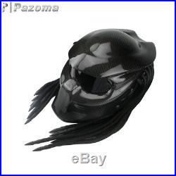 Predator Black Carbon Fiber Motorcycle Helmet Full Face Iron Warrior Man Helmets