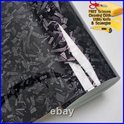 Premium Forged Carbon Fiber Vinyl Film Wrap Roll High Gloss Black Sticker Decal