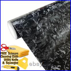 Premium Forged Carbon Fiber Vinyl Film Wrap Roll Satin Matte Black Sticker Decal