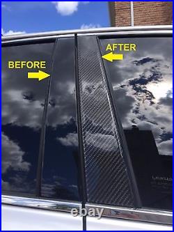 REAL CARBON FIBER BLACK Pillar Posts B-PILLARS 6PCS FITS Acura TLX 2021-2023