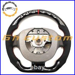 REAL CARBON FIBER Steering Wheel FOR INFINITI g37g25 black alcantar red accent