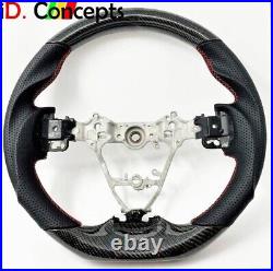 REAL Carbon Fiber/Black Leather Steering Wheel Fit for 14-18 Corolla/Rav4/iM