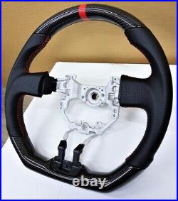 REVESOL Real Carbon Fiber Black Steering Wheel for 2013-2016 SCION FR-S BRZ