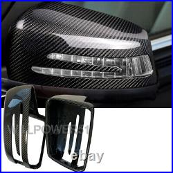 Real Carbon Fiber Black Side Mirror Cover Replacement Fits 14-19 C117 W117 CLA45