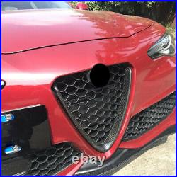Real Carbon Fiber Car Front Grille Cover Trim For Alfa Romeo Giulia Base 2015-UP