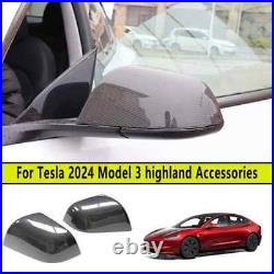 Real Carbon Fiber Car Side Rearview Mirror Cover for New Tesla Model 3 2024