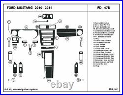Real Carbon Fiber Dash Trim Kit for Ford Mustang 10 -14 witho navigation interior