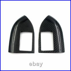 Real Carbon Fiber Door Handle Lock Buttons Cover Trim Fit For Range Rover Sport